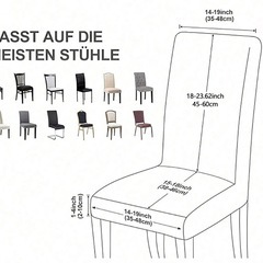 ダイニングチェア 伸縮カバー 6客分 新品未使用 椅子 カバー 洗濯可 洗い替え 椅子カバーの画像
