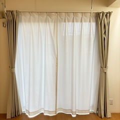 訳あり ニトリカーテン＆レースカーテンセットの画像