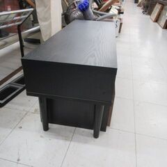 使用感あり 伸長式 テレビボード 幅100cm～ 引出し収納付き ブラック×ダークブラウン TVボード TV台 テレビ台 収納家具 苫小牧西店 の画像