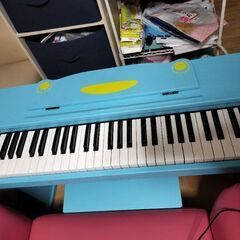 【青】電子ピアノ　付属品多数　の画像
