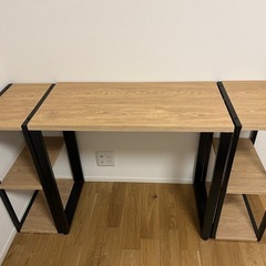 【募集中】おしゃれ　省スペースパソコンデスク　ウッド✖️スチールの画像