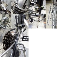 レトロ自転車 26インチ JAPAN ROAD クロモリ 2×6段切替 前後キャリア付き スーパーカー自転車 ガレージオブジェ 札幌市 新道東店の画像