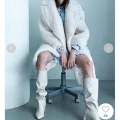 SNIDEL ボアロングコート アイボリーの画像