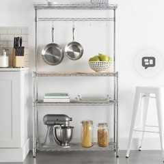 3段キッチン収納ラック　ワイングラスホルダー付きの画像