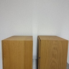 無印良品スタッキングチェスト・引出し・２段／オーク材突板　2個セットの画像