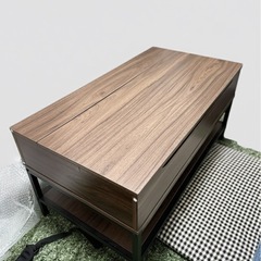 テーブル ローテーブル 昇降式 収納機能 幅90 リフトテーブル 高さ調節 オーク ウォルナット グレー 家具 木製 天然木 突き板 角型 長方形 table センターテーブル リビング 一人暮らし コンパクト テレワーク 在宅ワーク 北欧 おしゃれの画像