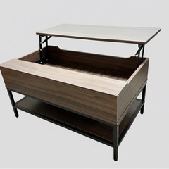 テーブル ローテーブル 昇降式 収納機能 幅90 リフトテーブル 高さ調節 オーク ウォルナット グレー 家具 木製 天然木 突き板 角型 長方形 table センターテーブル リビング 一人暮らし コンパクト テレワーク 在宅ワーク 北欧 おしゃれの画像