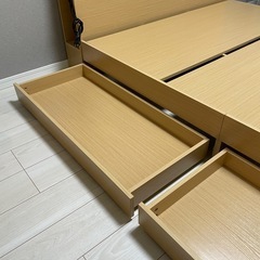 ※受け渡し予定　【宮棚・収納・コンセント付き】ベッドフレーム　ダブルサイズの画像