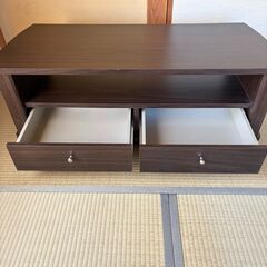 【美品】キャスター付きテレビ台／ローボード　収納付き・和洋どちらにも◎の画像
