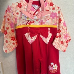  バースデー　ベビー袴　袴ロンパース　女の子 の画像