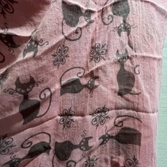 猫柄ストール ピンクの画像