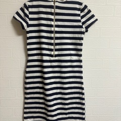 H&M ストライプ 半袖ワンピース 134/140の画像