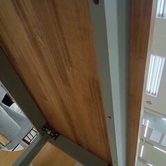 リユースのサカイ栃木店★ジモティ割あり★  テーブル ベージュ×グリーン W90×D50.5×H35.5 クリーニング済み TC12192の画像