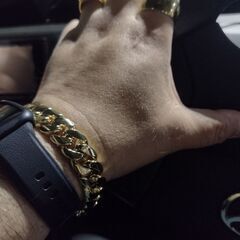 極太14㍉金メッキブレスレット（新品）の画像