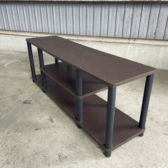 K50 家具 シンプル モダン テレビ台 TVボード ローボード ダークブラウン 木目調 収納棚 多目的ラック AVボード オープンシェルフの画像