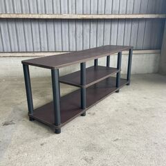 K50 家具 シンプル モダン テレビ台 TVボード ローボード ダークブラウン 木目調 収納棚 多目的ラック AVボード オープンシェルフの画像