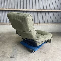 K51 座椅子 ひじ付 リクライニング フットレスト 一体型 角度調節可 緑 ローチェア 極厚 座椅子 リクライニング 肘掛け付 ハイバック 1人掛け ソファ フロアチェアの画像