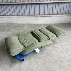 K51 座椅子 ひじ付 リクライニング フットレスト 一体型 角度調節可 緑 ローチェア 極厚 座椅子 リクライニング 肘掛け付 ハイバック 1人掛け ソファ フロアチェアの画像