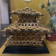 金閣寺 五円黄銅貨 御縁の塔 5円玉 高さ約27cm 縁起物 置物 オブジェ インテリアの画像