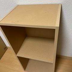 木製 オープンラック／収納棚（ナチュラル・2段）の画像