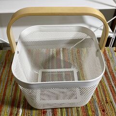 M721　IKEA  リーサトルプ  バスケット  グレー 25×26×18㎝の画像