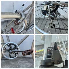 【福岡発】コリコリサイクル 外装6段変速 クロスバイク 700x28C ベージュの画像