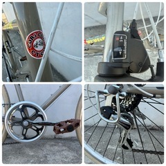 【福岡発】コリコリサイクル 外装6段変速 クロスバイク 700x28C ベージュの画像