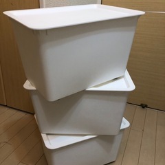 蓋付きキャスター付き収納ボックス　3セットの画像