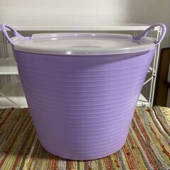 M722  タブトラッグス  ランドリーバスケット  バスケット  フタ付き パープルの画像