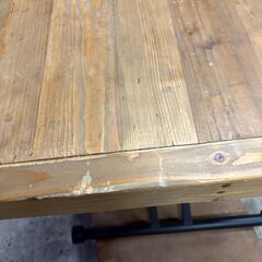 昇降式アイアン×無垢材デスク／ローテーブル兼用（W110cm×D70cm）の画像