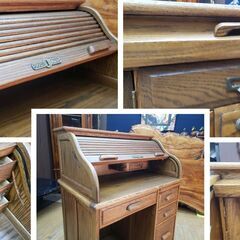 L31　WOOD SONG アンティーク ジャバラ開閉 ライティングビューローの画像