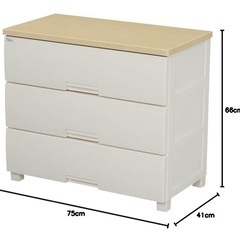 天馬 Fits フィッツプラス3段チェストの画像