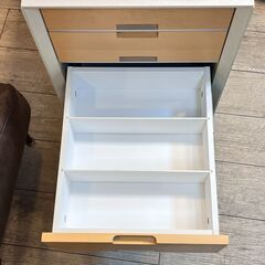 WISE サイドチェスト 4段 引出し 仕切り付き デスク横 KWB-237 横幅42cm奥行55cm高さ73cm★買取帝国 志木店の画像
