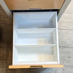WISE サイドチェスト 4段 引出し 仕切り付き デスク横 KWB-237 横幅42cm奥行55cm高さ73cm★買取帝国 志木店の画像