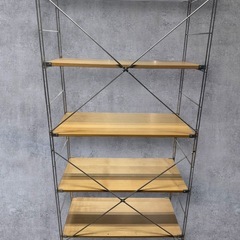 無印良品 ステンレスユニットシェルフォーク材棚セット ワイド大の画像