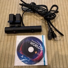 VR PlayStation Camera、VRヘッドセット、VR WORLDS付きの画像