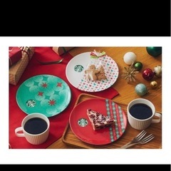 スタバ　クリスマスプレート
の画像