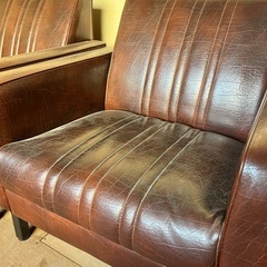 ヴィンテージ アームチェア レトロ　ソファタイプ 一人掛けソファ　1Pソファ 茶色　ブラウン系の画像