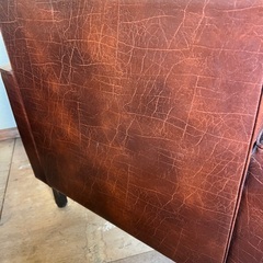 ヴィンテージ アームチェア レトロ　ソファタイプ 一人掛けソファ　1Pソファ 茶色　ブラウン系の画像