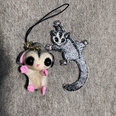 ハンドメイド　フクロモモンガ　キーホルダーの画像