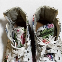 オロビアンコ スニーカー 花柄 フラワー ハイカット サイドジップ カジュアルの画像