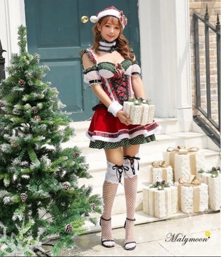 【最安値‼️】Malymoon　ドットチェックサンタクロース　クリスマス　コスプレ