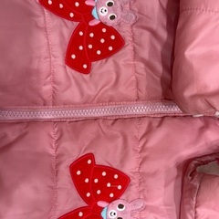 ミキハウス　100 ホットビスケッツ　うさこ リボン刺繍 　中綿ジャンパーの画像