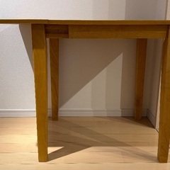 伸縮テーブル 天然木  幅60cm 幅90cm の画像