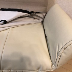 リクライニングソファ　美品　カバー付き　フェイクレザーの画像