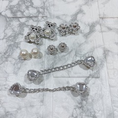 クロックス　ジビッツ　キラキラ　シルバー　白　花　くま　チェーン　y2k 36の画像