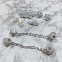 クロックス　ジビッツ　キラキラ　シルバー　白　花　くま　チェーン　y2k 36の画像