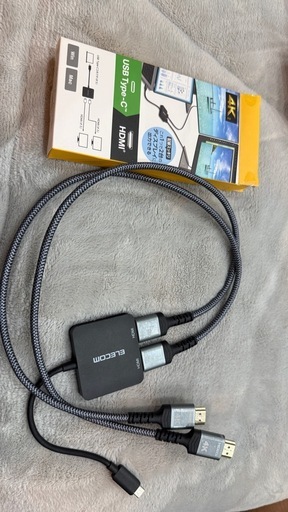 【No,442】 エレコム USB-C HDMI 変換 2ポート (USB C to HDMI 60Hz 変換アダプタ) 0.12m