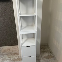 【美品】隙間収納 ランドリーラック ホワイト 洗面所の画像