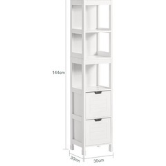 【美品】隙間収納 ランドリーラック ホワイト 洗面所の画像